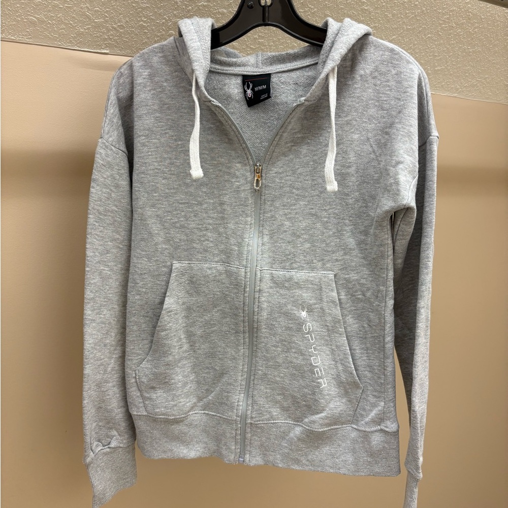 Spyder Light Gray Full-Zip Hoodie